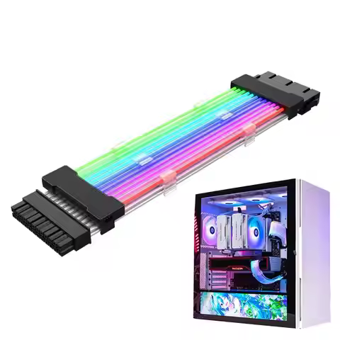 LED Neon Line Kit Plus RGB Extension Cables Fan ARGBPower Extesion Cable Kit For Motherboard ATX 24P