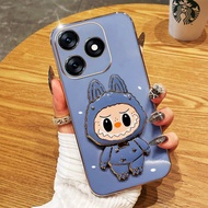 VRQR Labubu Casing for ITEL A70 A665L Fully Wrapped Silicone Soft Shell with mirror bracket