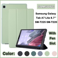 For Samsung Galaxy Tab A7 Lite 8.7'' 2021 WIFI SM-T220 Fashion High Quality TPU Cover A7 Lite LET SM-T225 T227U Three Fold Stand Flip With pen slot Case