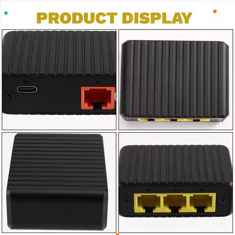Active Phase Ethernet Switch 1000Mbps Network Expansion 4 Ports 1in 3 Out Gigabit Switch for Router 