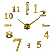 new Hot new Quartz clocks fashion watches 3d real big wall clock rushed mirror sticker diy modern st