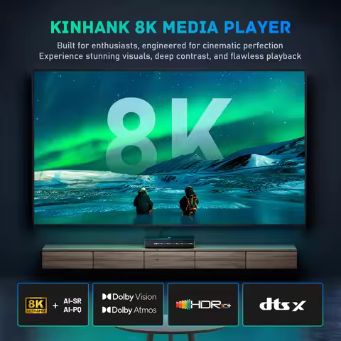 Kinhank K9 TV Box Amlogic S928X-K 4+64G for 8K Dolby Vision HDR10+ With Montage Cool Poster Wall HDM