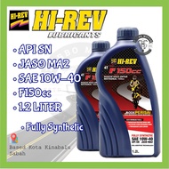 4T HI-REV LUBRICANTS SEMI SYNTHETIC SAE 10W-40 (1.2 LITER) RS150R ORIGINAL HI-REV MINYAK HITAM FULLY