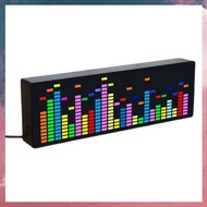(F B S V)LED Music Spectrum Rhythm Lights Voice Sensor 1624 RGB Atmosphere Level Indicator with Clock Display