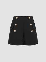 Cider Button Wide Leg Shorts