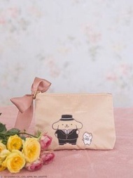 全新 日本限定 Maison de FLEUR x Sanrio 聯名合作款 布甸狗 Pompompurin 黃色 刺繡 蝴蝶結 收納袋 化妝袋 手拎包   (需訂購）