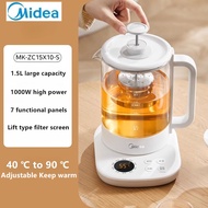 Midea 1.5L Health Pot 1000W High Power Constant Temperature Teapot Glass Keep Warm Preset Time Stewi