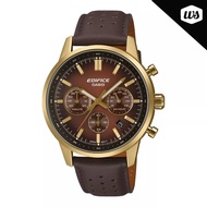[Watchspree] Casio Edifice EFR-575 Lineup Chronograph Brown Leather Strap Watch EFR575CL-5A EFR-575C