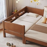 Bed Solid Wood Baby Integrated Type Children Bed Adjustable Kids Bed Frame Thickening Bed Extension