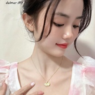 DELMER Oyster Necklace, Unique Elegant Peach Heart Pearl Necklace, New Stainless Steel Versatile Cha