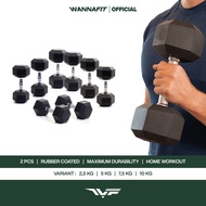 WANNAFIT 2pcs Hexagonal Dumbbells 2.5kg 5kg 7.5kg 10kg | Weight Training Equipment