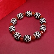 Gelang Jed Agate Dzi Beads Consecrated Dzi Beads Bracelet Bracelet Black White Agate Water Ripple Dz