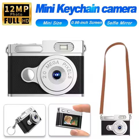 FHD Digital Mini Keychain Camera Auto Focus 48MP Vlogging Video Camera Anti-Shake Student CCD Portab