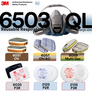 3M 6502QL Reusable Respirator Set – 6051 Organic Vapor  Organic Vapor & Acid Gas / 6059 Multi Gas / 