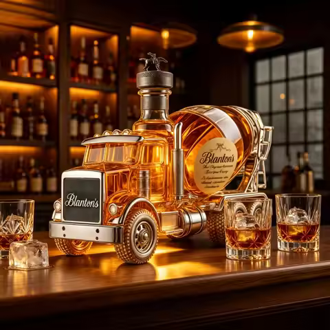 Creative Whiskey Bottle Transparent Glass Cement Blender Creative Design Vodka Spirits Dispenser Hom