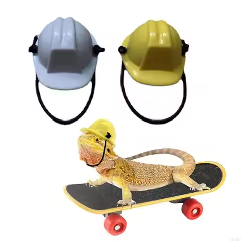 2Pcs Creative Pet Costume Accessory Tiny Adjustable Protective Helmets White