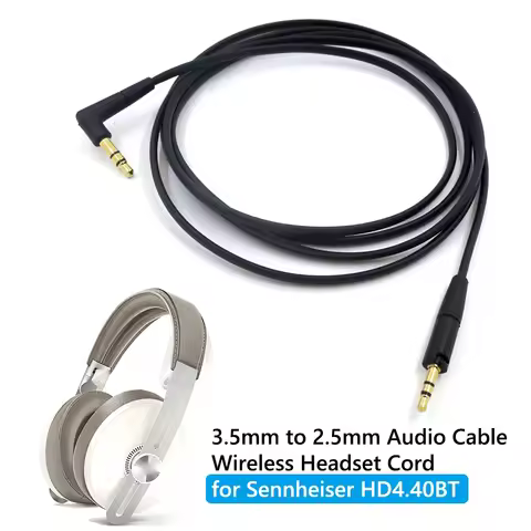 3.5mm to 2.5mm Audio Cable Wireless Headset Cord for Sennheiser MOMENTUM 3/HD400S HD450BT HD458BT Re