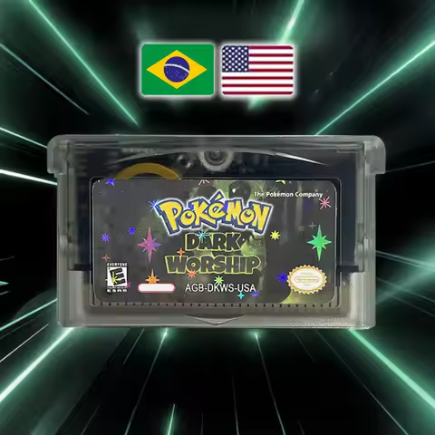 USA PT Version RTC Flash cart Pokemon dark worship GBA Game Cartridge Video Console Card Rom Hack Po