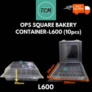 [10 pcs] OPS Bakery Container Transparent SW-L600/Bekas Kek Plastik Jernih/Kotak Kek Plastik