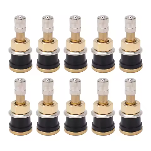10 Pcs Brass Valve Stem TR501 High Strength Tubeless Truck Valve Stem for 0.625in Valve Holes