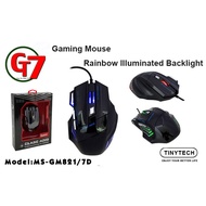 TINYTECH GM821 7D RAINBOW ILLUMINATED BACKLIGHT USB GAMING MOUSE (MS-GM821/7D)