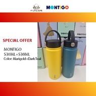 Montigo Ace Bottle Medium (530ml/18oz) - Durable Stainless Steel, Temperature Retention, Leakproof