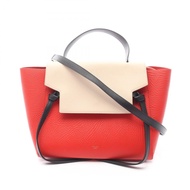 【二手】 CELINE BELT BAG MINI 手提包，RED/米色皮革，女士，二手