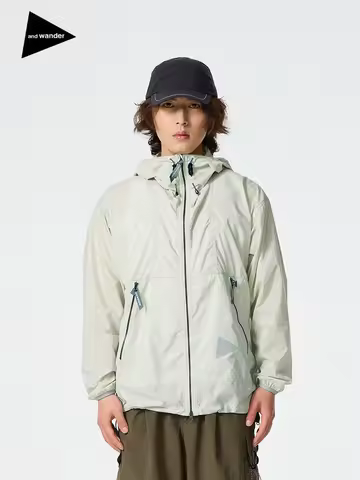 And Wander Pertex Ultralight Hooded Jacket Men Women Outdoor Casual Waterproof Windproof Zipper Coat