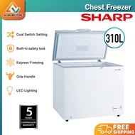 SHARP ( SJC318) 310L DUAL FUCNTION CHEST FREEZER / PETI BEKU WITH LOCK AND LED LIGHT (COOLING &amp; FREEZING) SJC-318