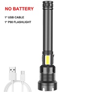 ไฟฉายกลสปอตไลท์ LED ไฟสนามแสงจ้าสูง90000ลูเมนสามารถชาร์จได้ USB XHP90สปอตไลท์ซูเปอร์ได้7โหมด