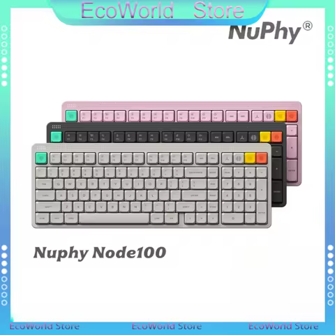 NuPhy Node100 Gateron Switch Mechanical Keyboard Bluetooth Wireless Touch Low-profile High-profile G