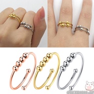 ELEGA Stainless Steel Anxiety Fidget Ring Anxiety Ring with Beads Stress Relief Ring