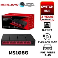 Mercusys MS108G Switch(สวิตซ์) Gigabit 8 port รุ่น รับประกัน 3 ปี