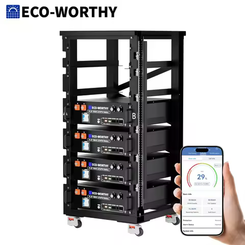 ECO-Worthy 48V 400Ah Server Rack Battery LiFePO4 w/Bluetooth | 4 Pack 20.48kWh Solar Battery Kit for