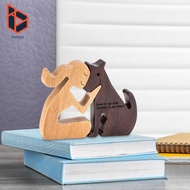 blesiya Wooden Man Dog Carving Model Wooden Man Dog Carving Ornaments Man and Dog Wooden Statue