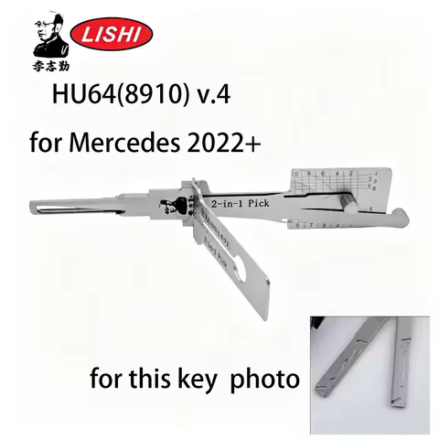 Lishi HU64+8910 V4 With CutOut 3-in-1 Pick & Decoder for Mercedes 2022+ Lishi Tool