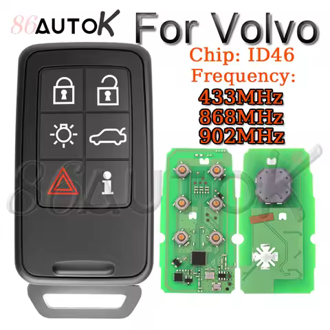 Auto Remote Smart Key 433/868/902MHz for Volvo S90 S60 XC60 XC90 2009-2014 ID46 KR55WK49266 KR55WK49