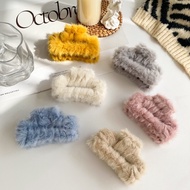 Furry Korean Hair Claw Box / Korean fur Hair clip / soft, smooth Hair clip