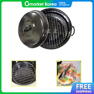Enamel Pot for Direct Flame Grilling Enamel Pot Gloves Tongs Set 26cm Roasted Sweet Potato Pot