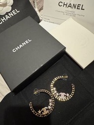 Chanel  star earrings 星星皮穿鏈閃石耳環