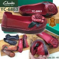 Clarks YC-6863 Aquila Flower Flat Shoes Clark/ Clarks Flat Gs6863 / Leather shoes Leather flat impor