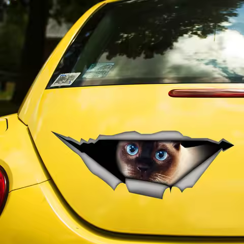 Siamese Cat Pet Animal 17CM\20CM Self-adhesive Decal Car Sticker Waterproof Auto Decors on Bumper Re