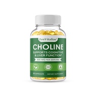 ZenVitalize Choline Softgels 500mg Per Serving - High Potency Choline Supplements - Supports Cogniti