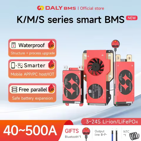 Daly Smart BMS LiFePo4 4S 12V BMS 8S 24S 72V 48V 16S 40A 60A 100A 150A 200A 250A 300A 3.7V Li-Ion BM