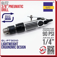 GLITZ GL-PT3010 3/8" Pneumatic Air Drill Machine 10mm Chuck 2500 RPM Industrial H/Duty Portable Tool