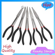 5PCS Long Needle Nose Pliers Set 25/45/90-Degree Angle, Straight,Curved Pliers,O-Shape Clamp Long No