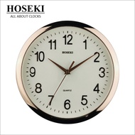 HOSEKI 12" Series H-9418 Round Quartz Wall Clock Silent Non-Ticking 3D Large Number Easy To Read Battery Operated