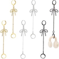 OLYCRAFT 3 Pairs Earplugs Earrings Holder 3.6 Inch Anti Lost Ear Clips with Butterfly Pendant Alloy 