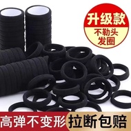 新款高弹力发绳头绳皮筋黑色无接缝升级发圈假睫毛工具头绳扎头发New high elastic hair rope head rope rubber band black without connect
