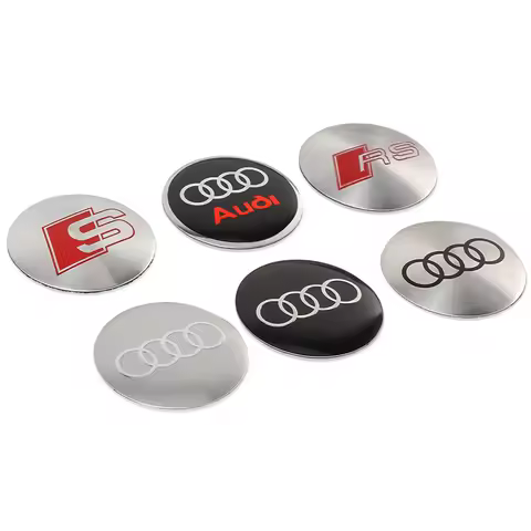 4pcs 56/60/65MM Car Wheel Hub Cap Center Sticker For Audi Sline S3 S5 TT A4 B7 C7 A1 Q3 Q7 Q5 RS B8 